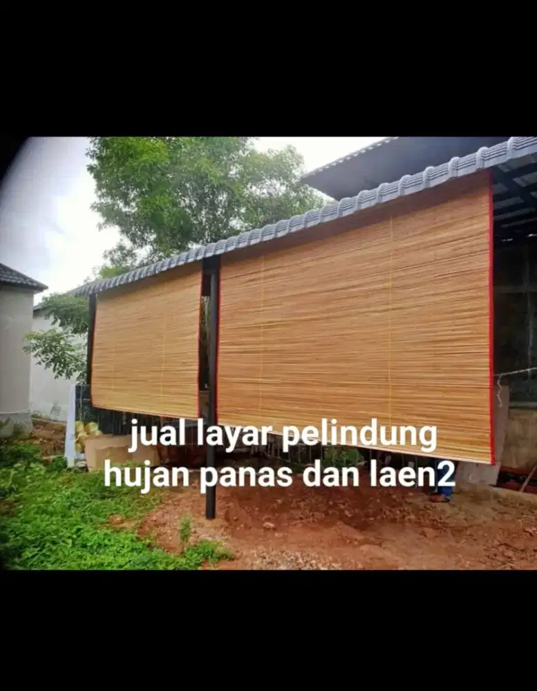 Layar pelindung hujan panas kursi bambu dan laen2