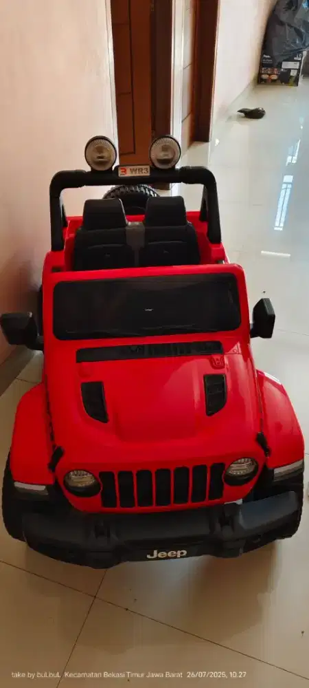 Mobil Anak Aki Model Jeep Merah (Lisensi Jeep)