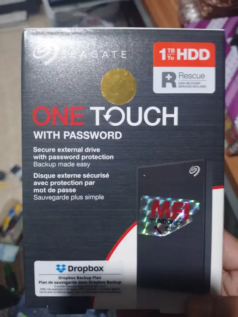 Hard Disk External 1 TB seagate one touch USB 3.0 with password