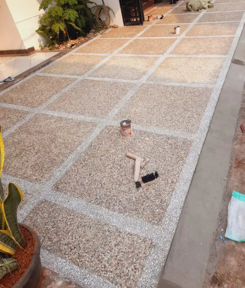 Lantai batu sikat garasi