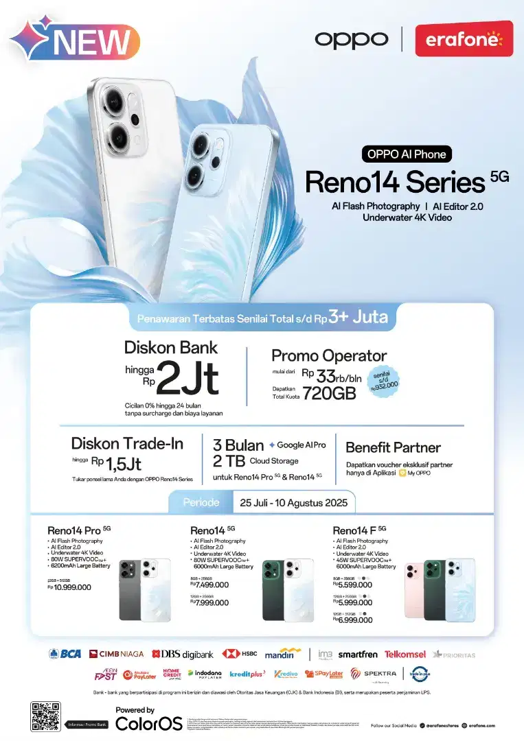 Cash, Credit Oppo Reno14 F 5G