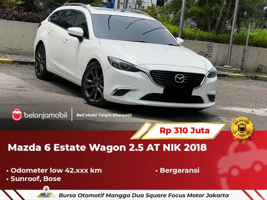 [ LOW KM ] Mazda 6 Mazda6 Estate Wagon 2.5 AT Putih Metalik 2018/2019