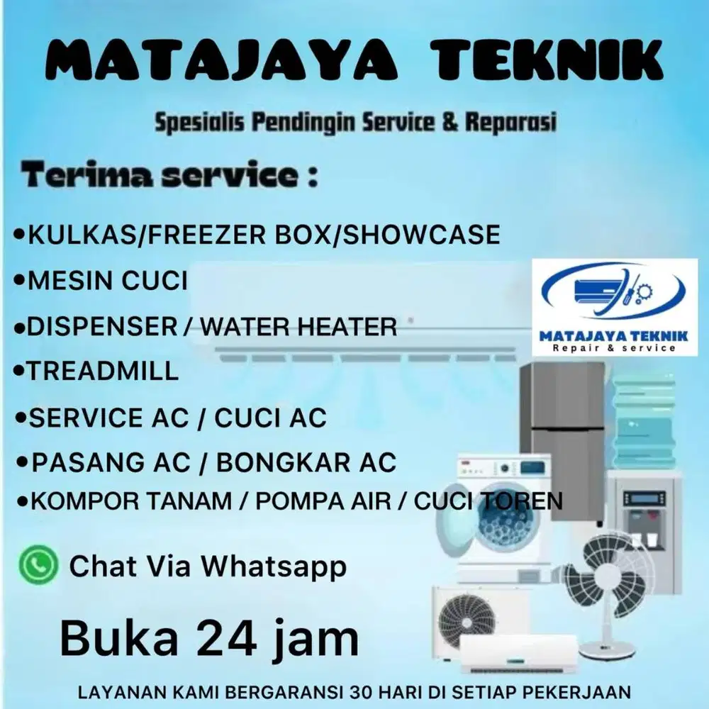 service ac bongkar pasang ac treadmil kompor tanam water heater kulkas