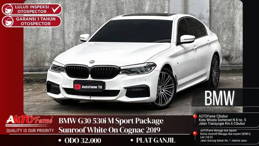 BMW G30 530i M Sport Package Sunroof White On Cognac 2019
