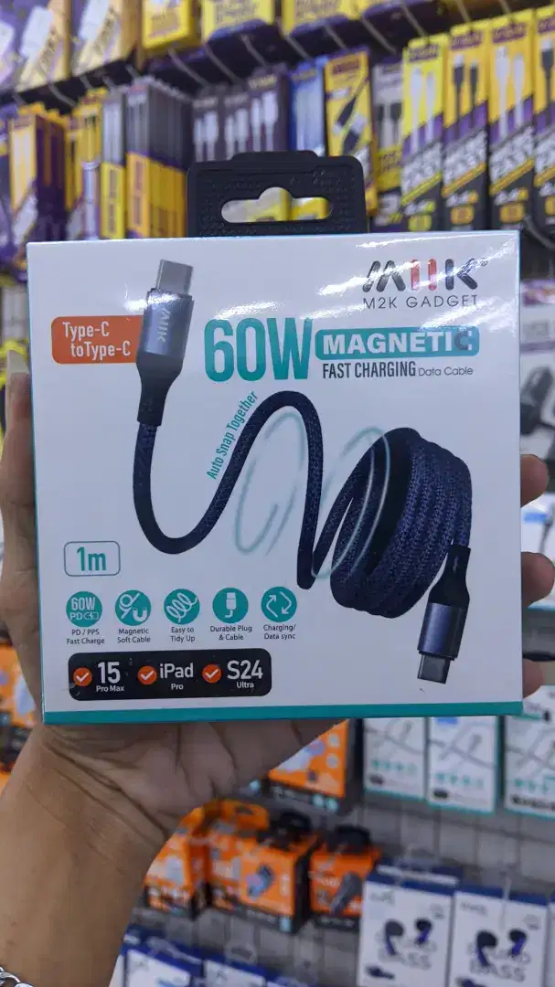 KABEL DATA TYPE-C TO TYPE-C M2K MCC60W