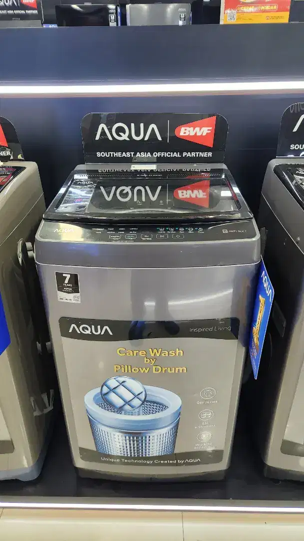 Mesin cuci 1 tabung Aqua Aqw-800f 8kg (new)