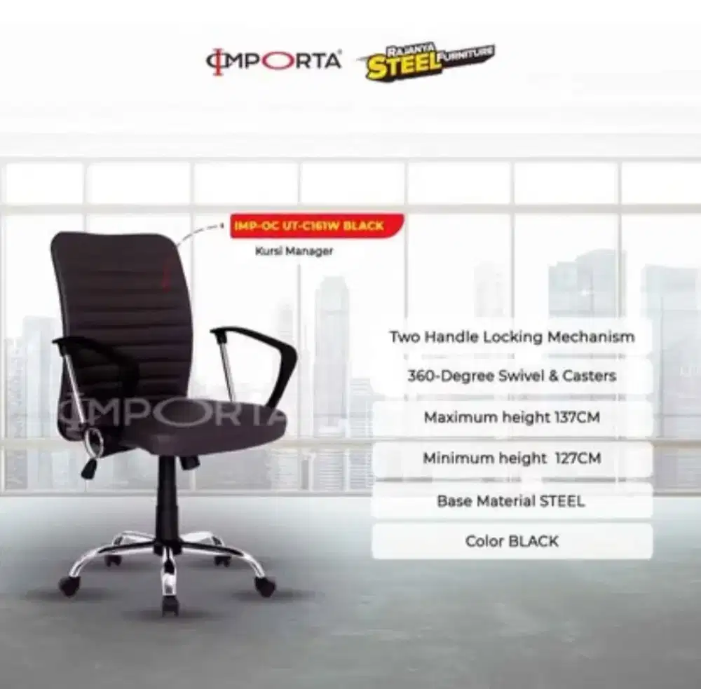 Kursi Manager Importa IMP-OC UT-C161W Black