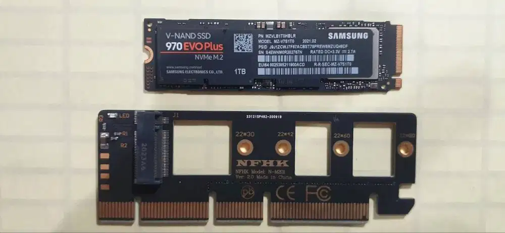 NVME SSD Samsung 970Evo Plus 1TB (PCIe 3.0)+Gratis:PCIe to NVME