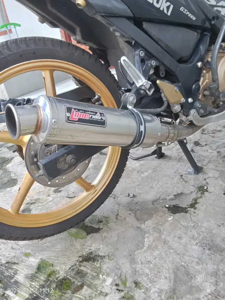 Knalpot satria F150 Lonerider bonus step underbone