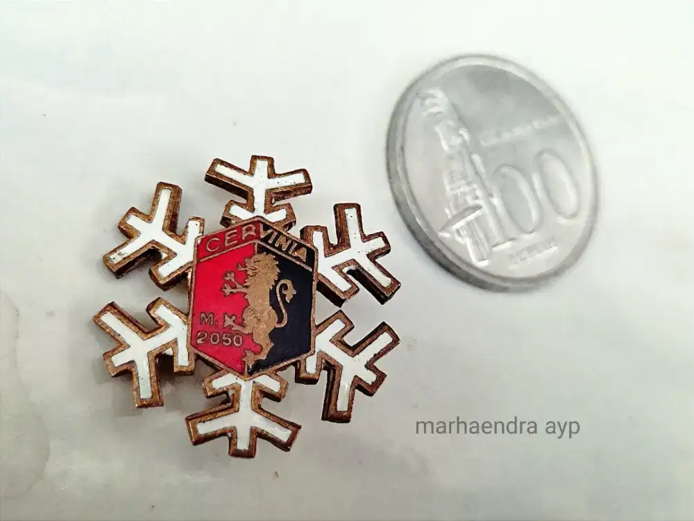 Pin bross enamel Eropa vintage jadul