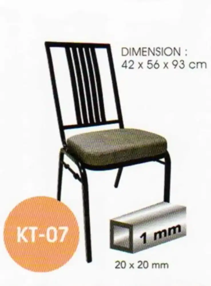 Kursi Susun Besi Pipa Kotak New Star KT-07