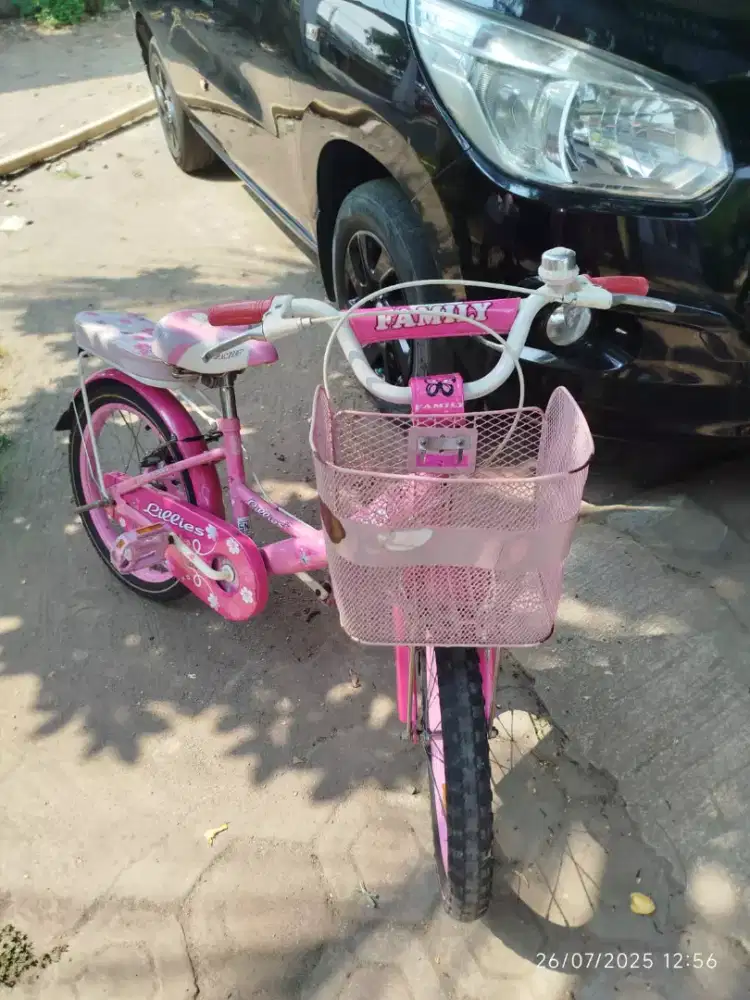 sepeda anak merk family uk 18 siap pakai kuat tangguh