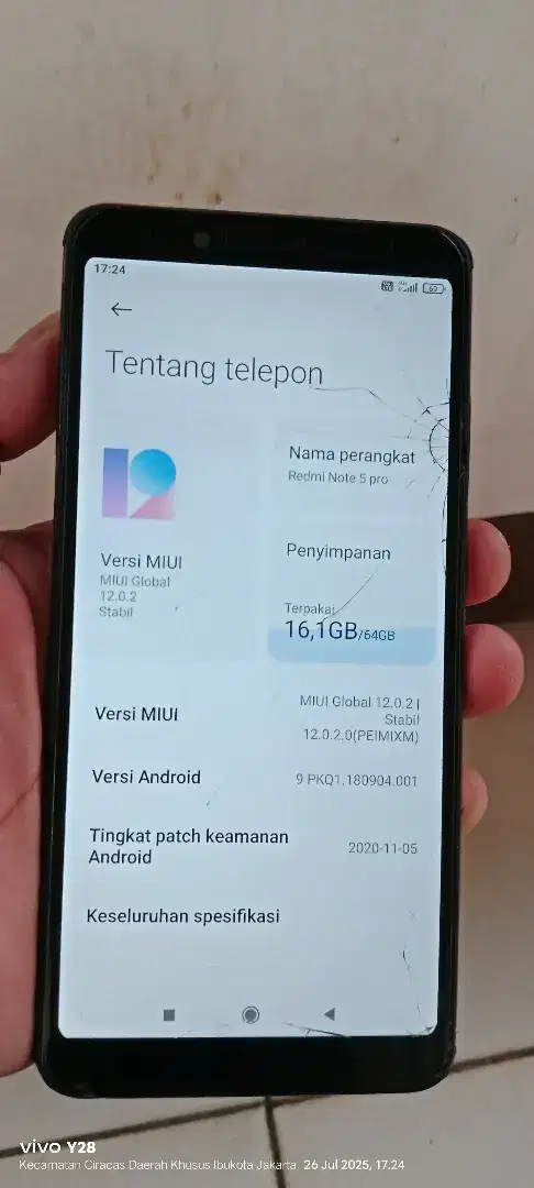 Redmi not. 5 resmi. 6/64 mnus retak norml smua mssh