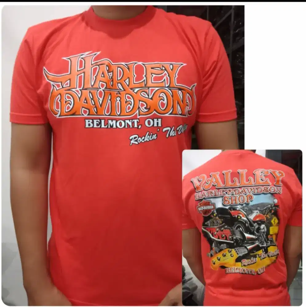 Kaos harley davidson original hd clue merah