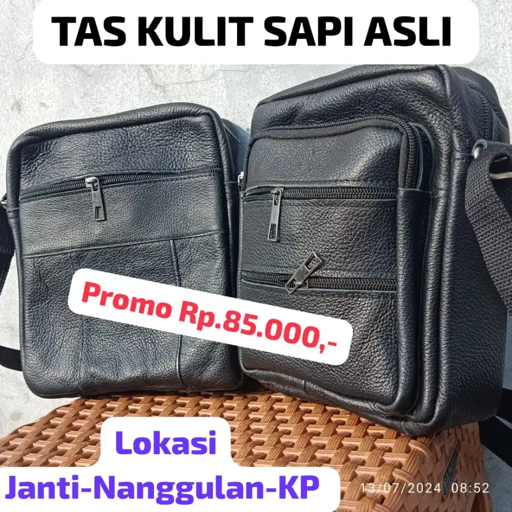 Tas Selempang Kulit Sapi Asli ( PROMO )