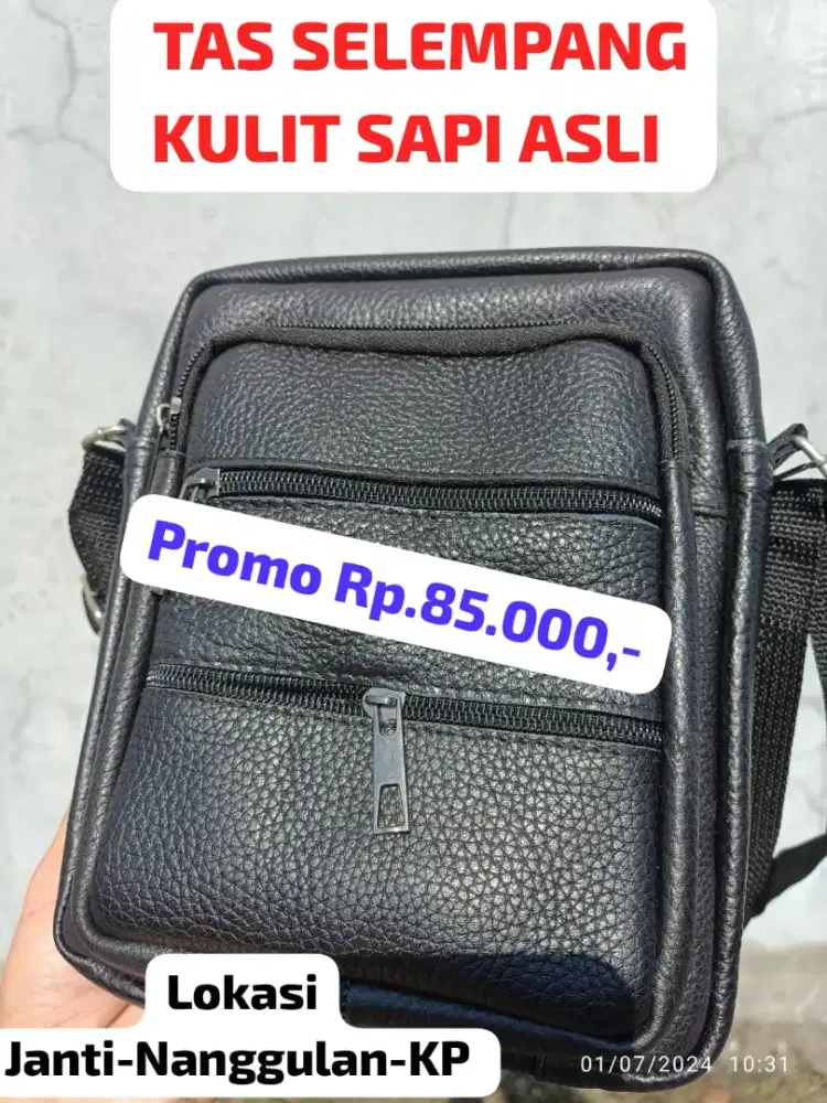 Tas Selempang Kulit Sapi Asli ( PROMO )