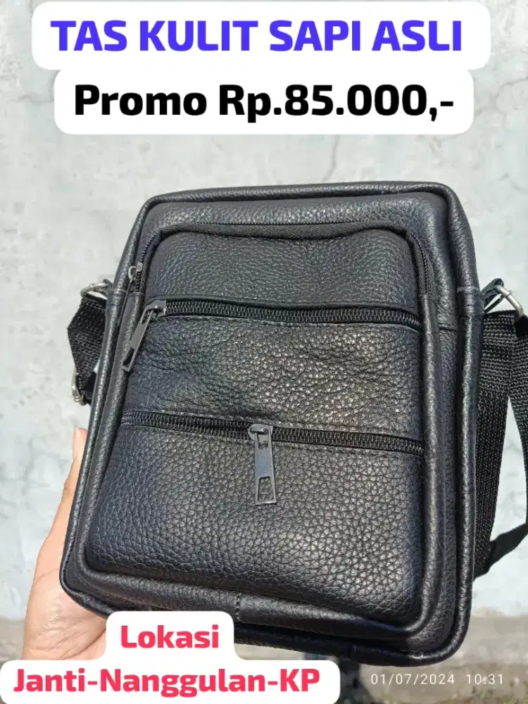 Tas Selempang Kulit Sapi Asli ( PROMO )