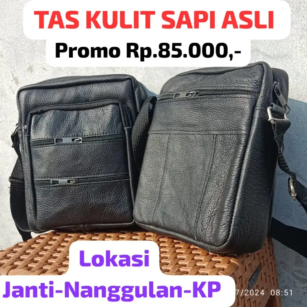 Tas Selempang Kulit Sapi Asli ( PROMO )