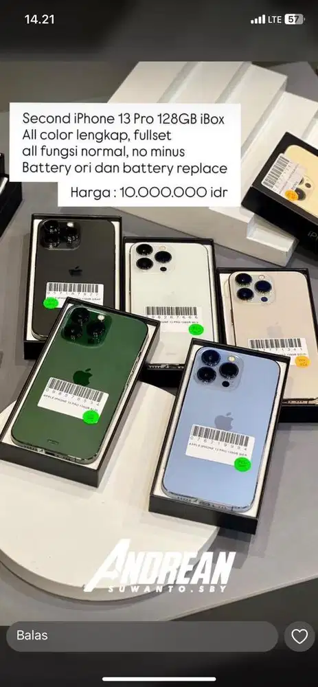 Second Iphone 13 Pro 128 gb ibox