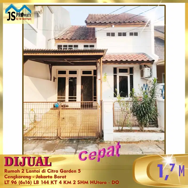 DIJUAL Rumah 2 Lantai di Citra Garden 5Cengkareng - Jakarta Barat
