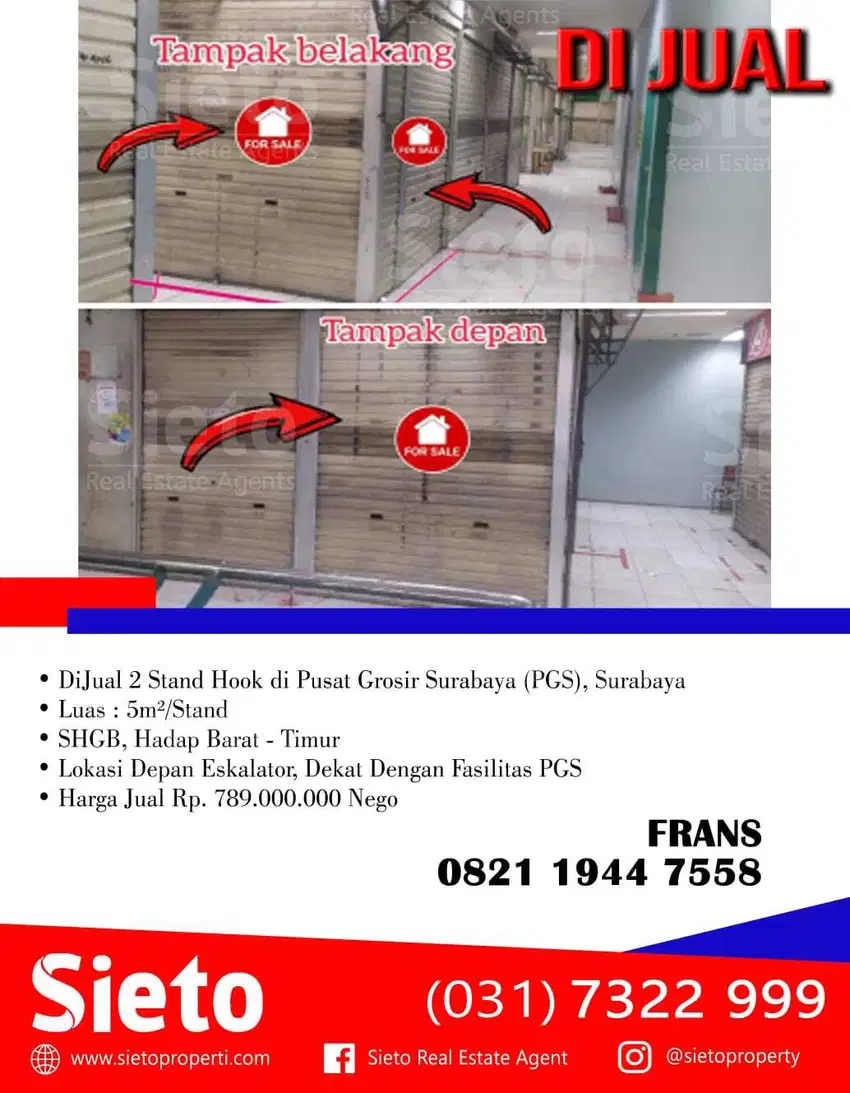 DiJual 2 Stand Hook di Pusat Grosir Surabaya (PGS), Surabaya