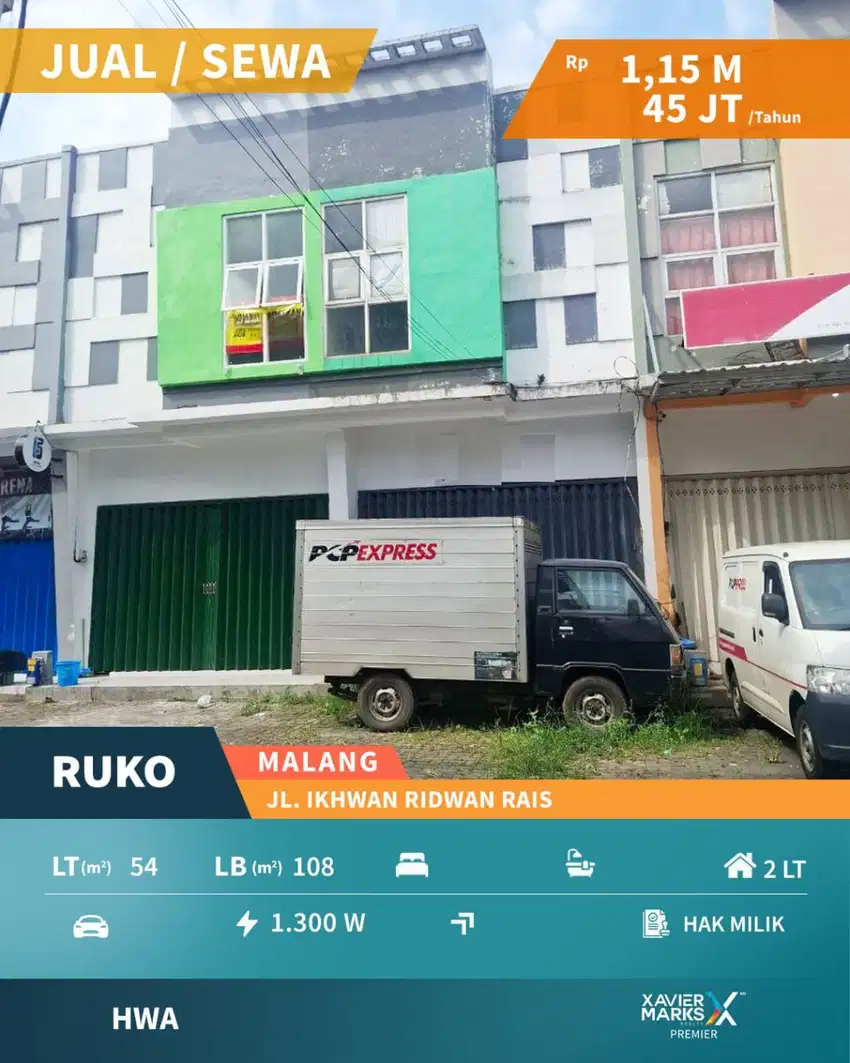 Dijual Ruko 2 Lantai Cocok Berbagai Usaha di Jl Ir Rais Malang