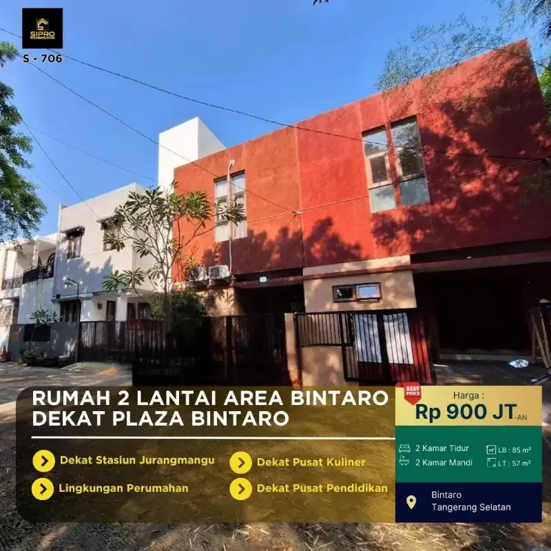 Rumah 2 Lantai Siap Huni nempel Bintaro Jaya Harga Ekonomis Jalan Lega