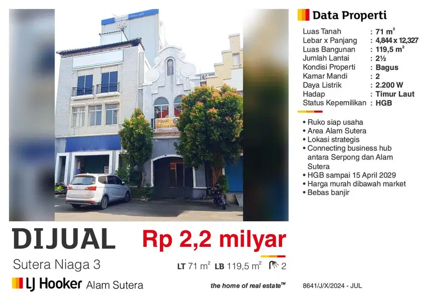 Dijual Ruko 2+ Lantai Strategis Harga Bu di Jalan Raya Serpong