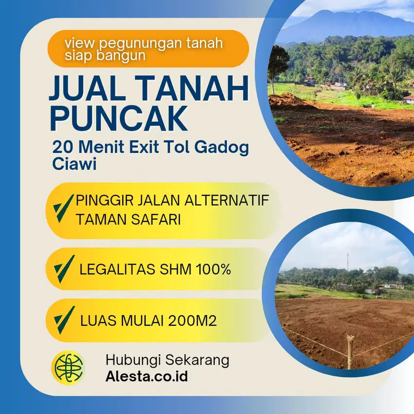 Tanah view gunung shm cisarua puncak