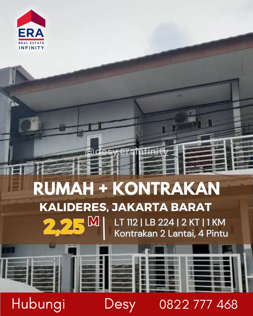 Dijual Rumah+Kontrakan 4 Pintu di Selatan, Kalideres