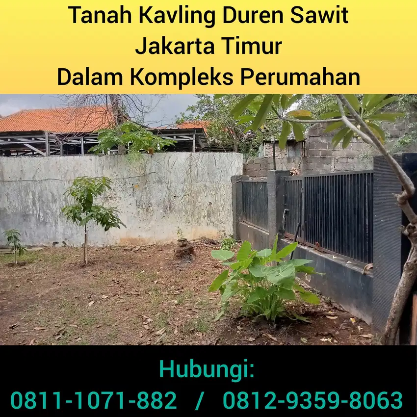 Tanah Kavling Siap Bangun Dalam Kompleks Perumahan Duren Sawit Jakarta