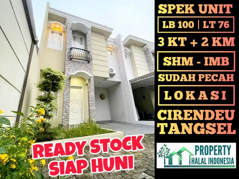Rumah Cantik Siap Huni Cirendeu Tangsel Dekat JakSel - SHM IMB Pecah