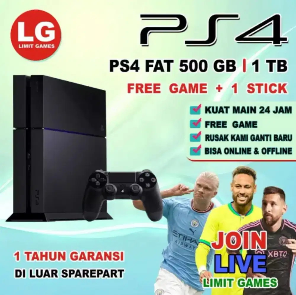 PS4 Fat Full Games 2 Stik Wireless