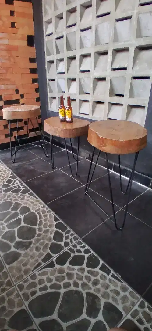 1 set bar serenity cafe kayu solid trambesi baja