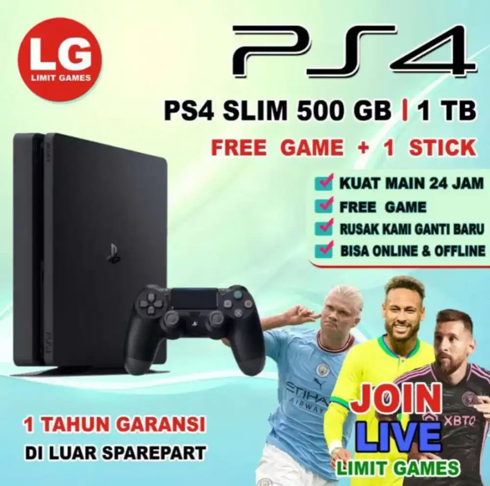 PS4 Slim Full Games 2 Stik wireless