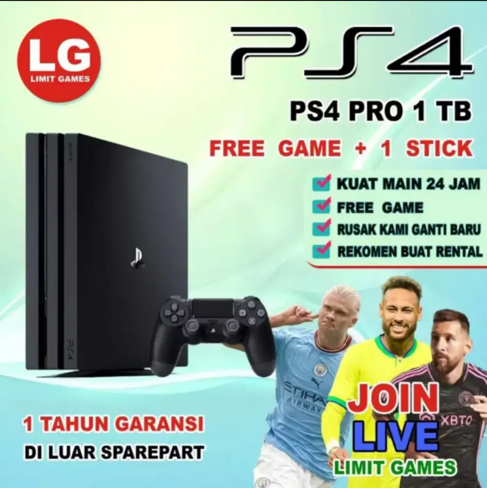 PS4 Pro 2 Stik Wireless Full Games