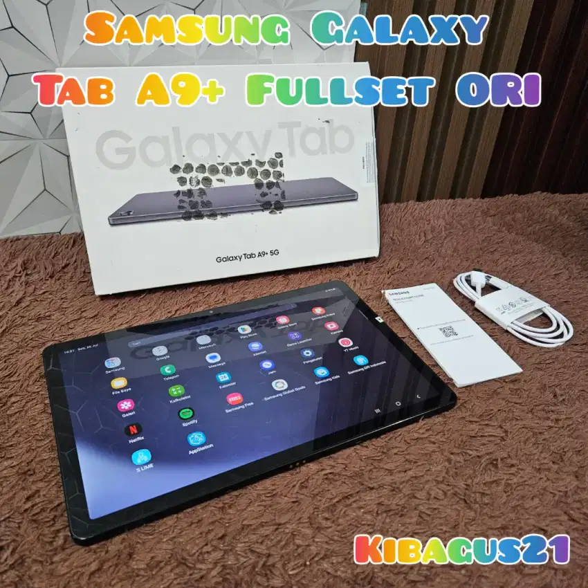 Samsung Tab A9 Plus Versi 5G LTE FUllset ORI SEIN Mulus like new