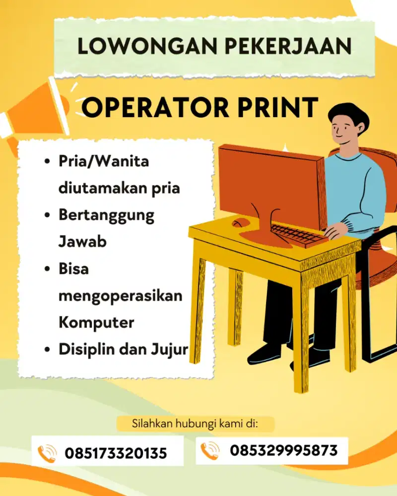 Lowongan Operator Komputer