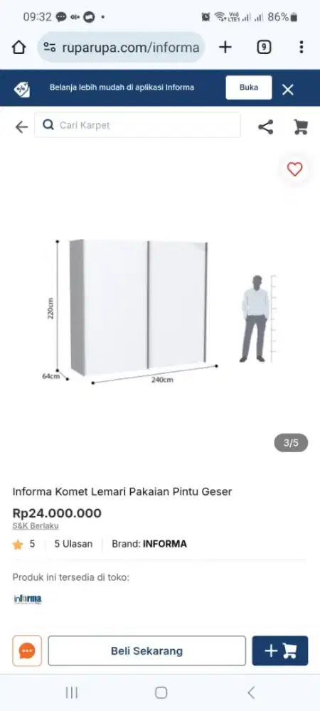 Lemari pakaian INFORMA buatan Jerman