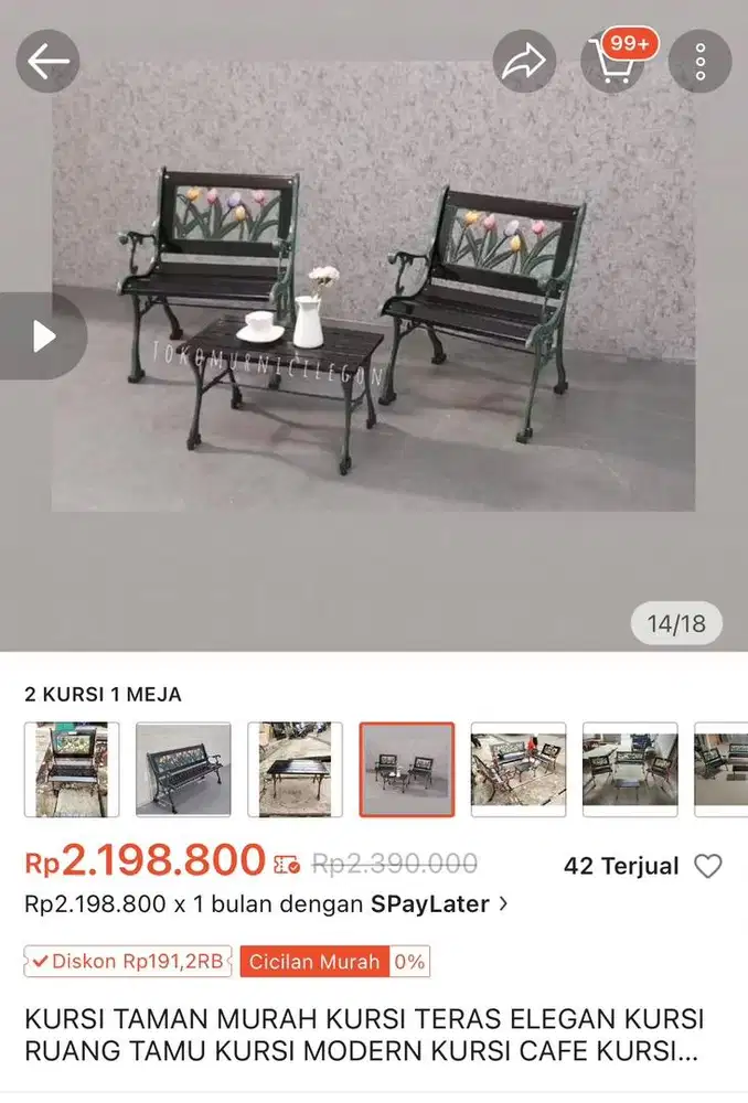 Bangku Taman Besi Tempa