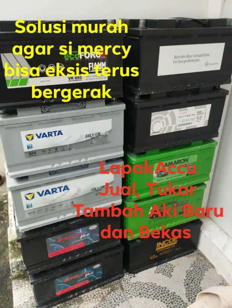 Aki Mobil Bekas Tipe Din merk amaron 80, Varta 92, 95, 100, 105 Ampere