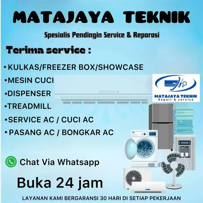 service ac bongkar pasang ac kompor tanam mesin cuci treadmil kulkas