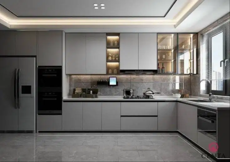 Custom Interior Kitchen Set, Backdrop TV, Lemari, Wardrobe, Kitchenset