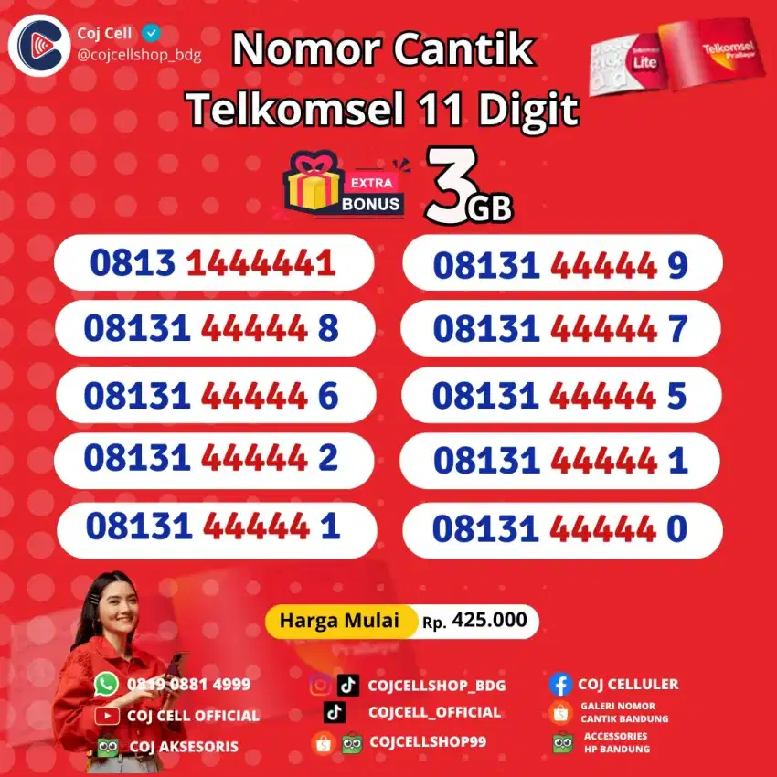 Nomor cantik telkomsel 11 digit