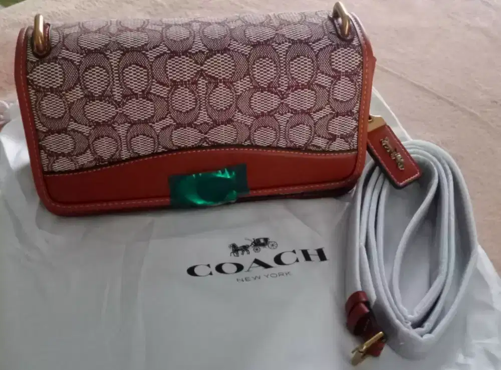 Tas Original Coach Bandit Signature, koleksi Butik, Mewah Baru murah