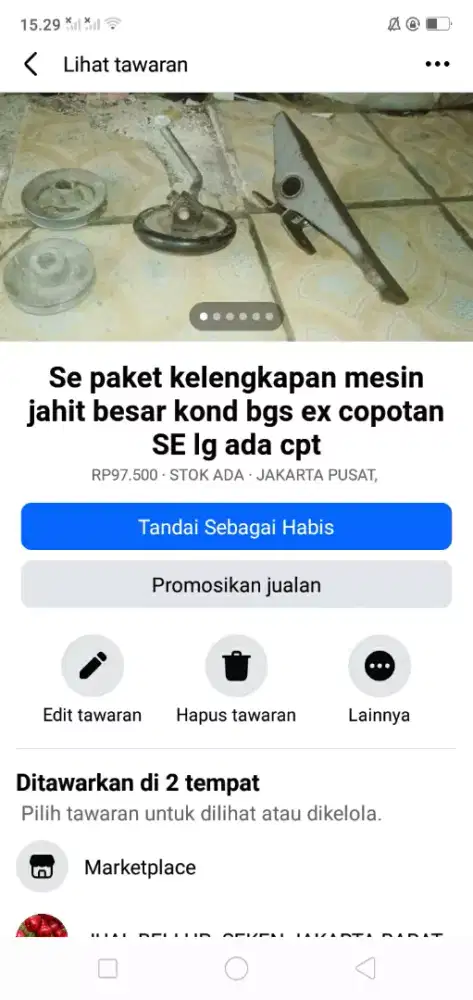 Se paket kelengkapan mesin jahit besar kond bgs ex copotan murah sj