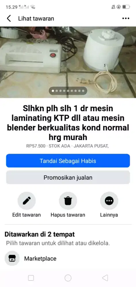 Slhkn plh slh 1 dr mesin laminating/mesin blender kond normal murah sj