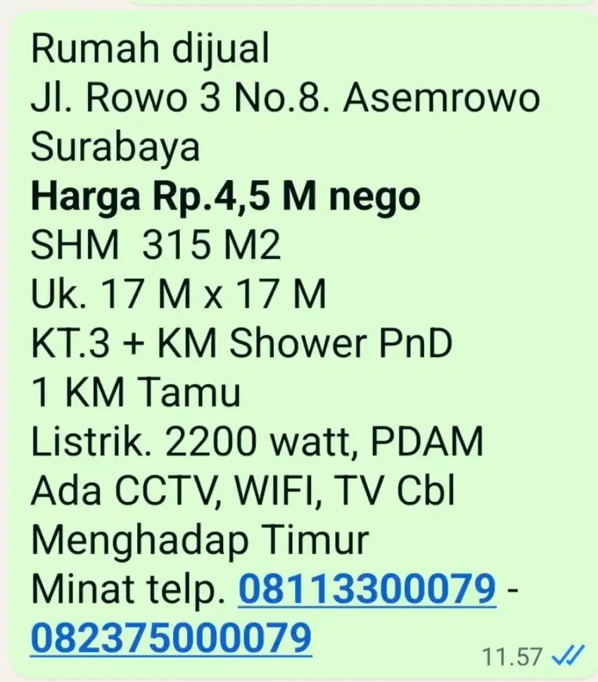 Jual Rumah tinggal