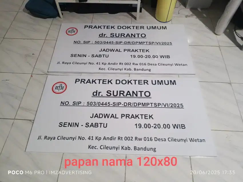 Plang nama dokter