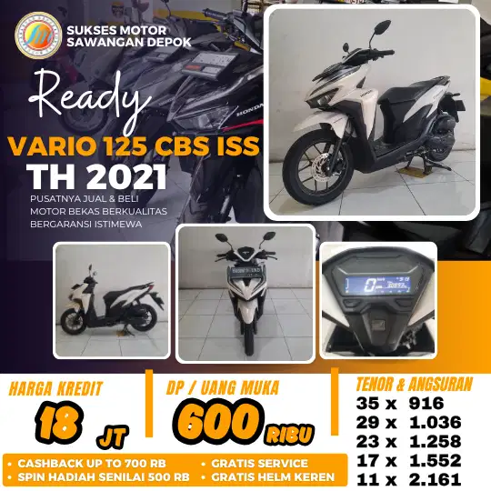 BISA CASH KREDIT HONDA NEW VARIO 125 CBS ISS TH 2021 MULUS BERGARANSI
